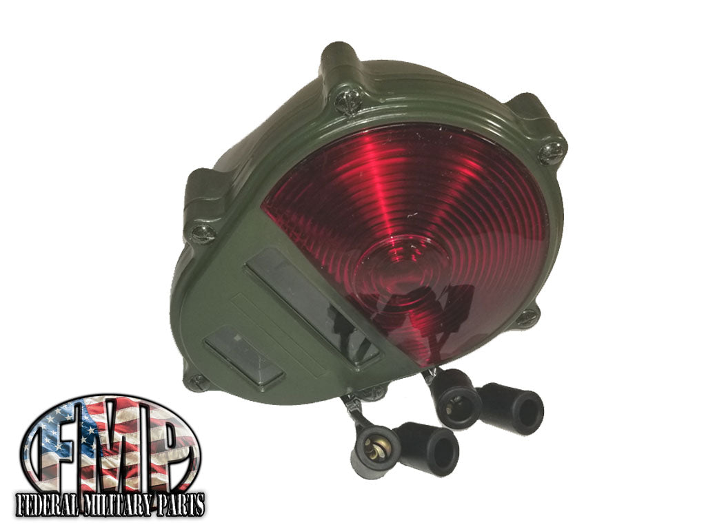 Rear Turn Signal Brake Stop Turn Light Assembly Green Body Red Lens 24-Volt  Military Humvee and other Wheeled Vehicles