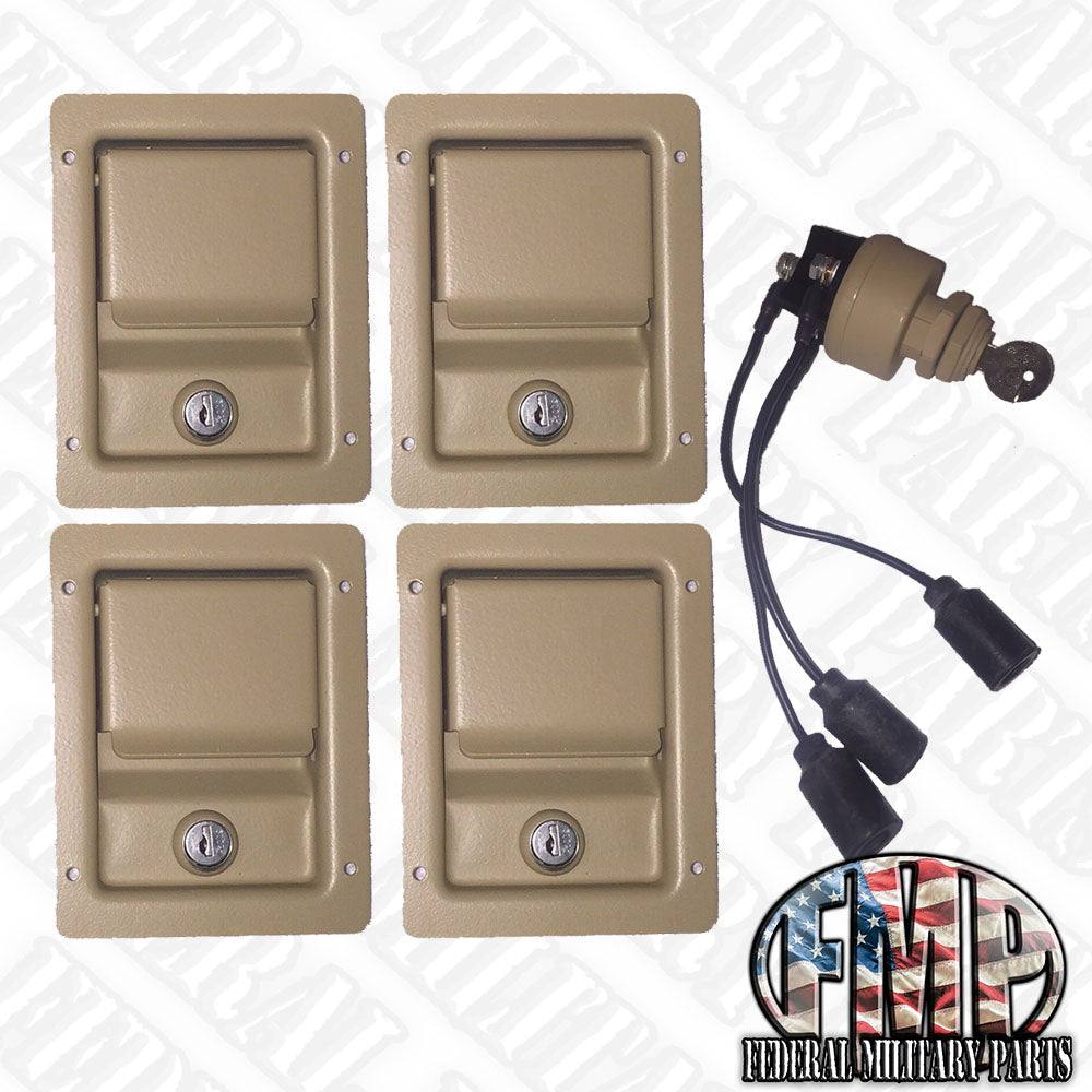 Humvee Security Kit - Single Locking Door Handles & Keyed Ignition Swi