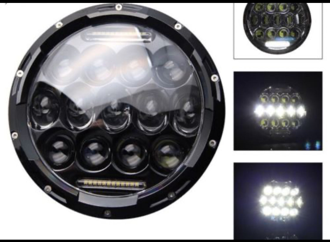 ONE L.E.D. Military Headlight with Black Bezel - Headlight Plug & Play (NOT a pair)