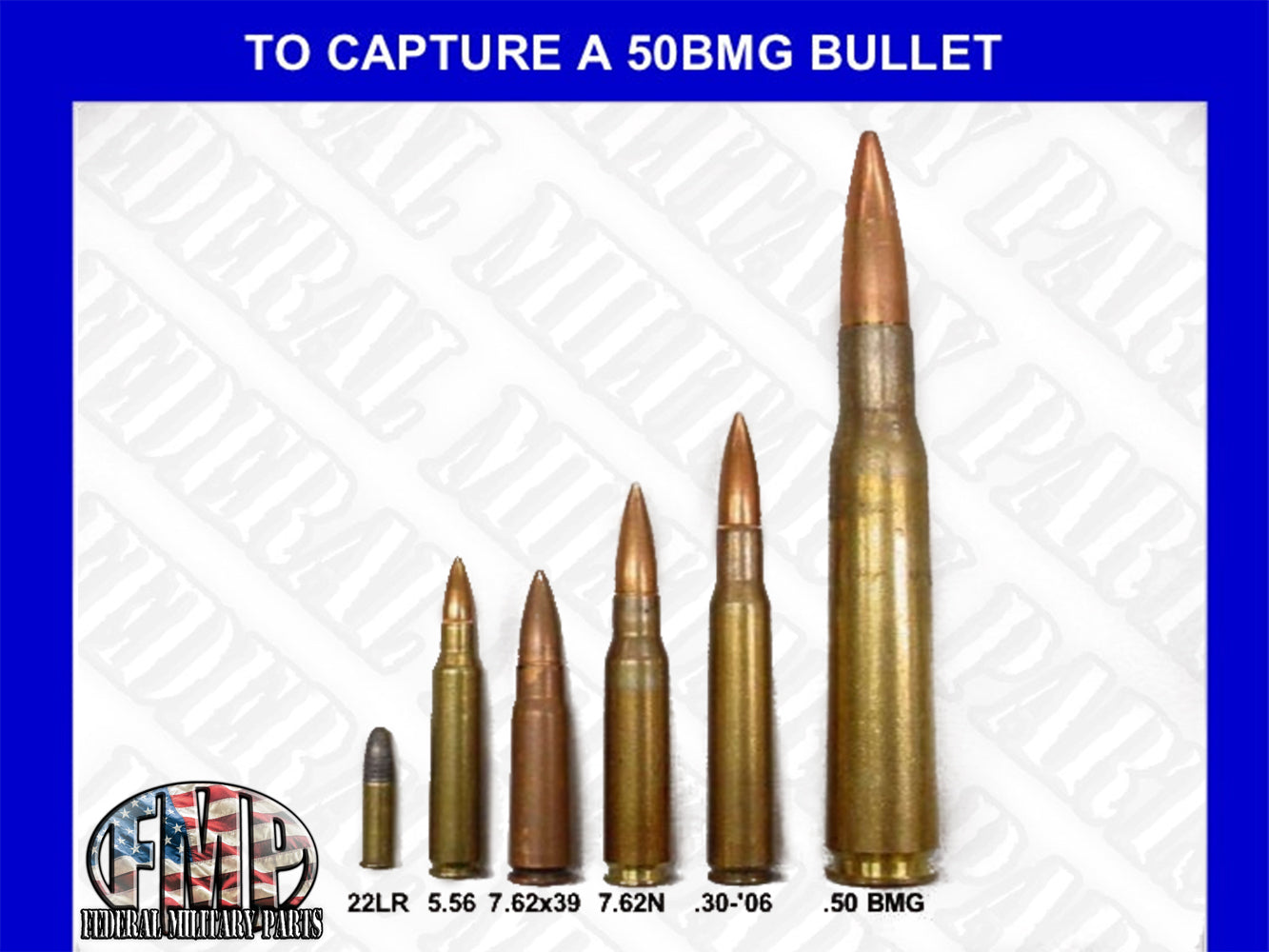 How many different types of bullets does the .50BMG round use and