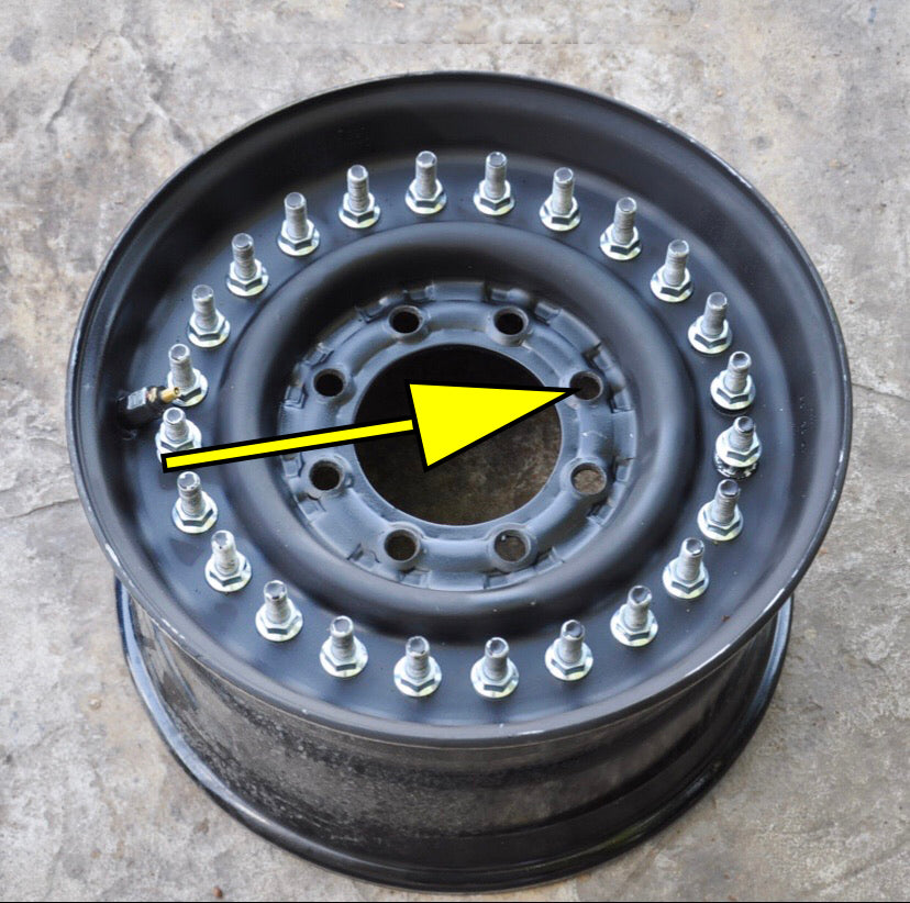 "Gear Hub" Mounting Wheel Stud Bolts + Tapered Lug Nuts for Military Tires including Humvee Tires Wheels Rims M1101 M1102