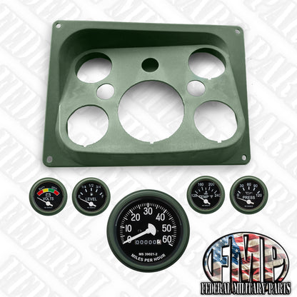 Dash Instrument Panel + 5pc Gauge Assortment- Black, Tan or Green- fits All Humvee Variants