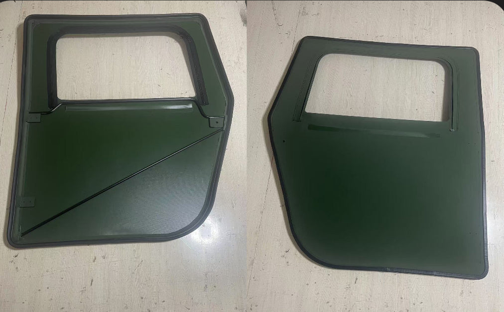 NEW Pair of Soft Canvas Doors, Front or Rear Pair, Green, Fits Military Humvee HMMWV