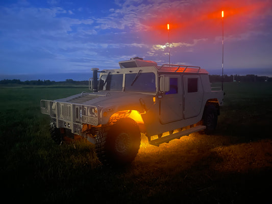 Antenna Kit - Lighted, Base and Mounting Bracket Kit Included -  Not OEM Fits HUMVEE