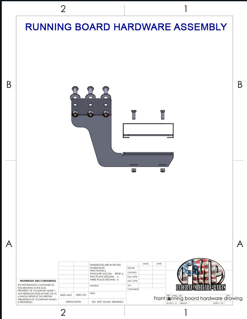 Militär Humvee Combat Foot Rails Aluminium