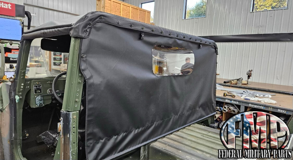 Canvas Curtain fits Military Humvee Seals Tightly Install or Remove in Minutes