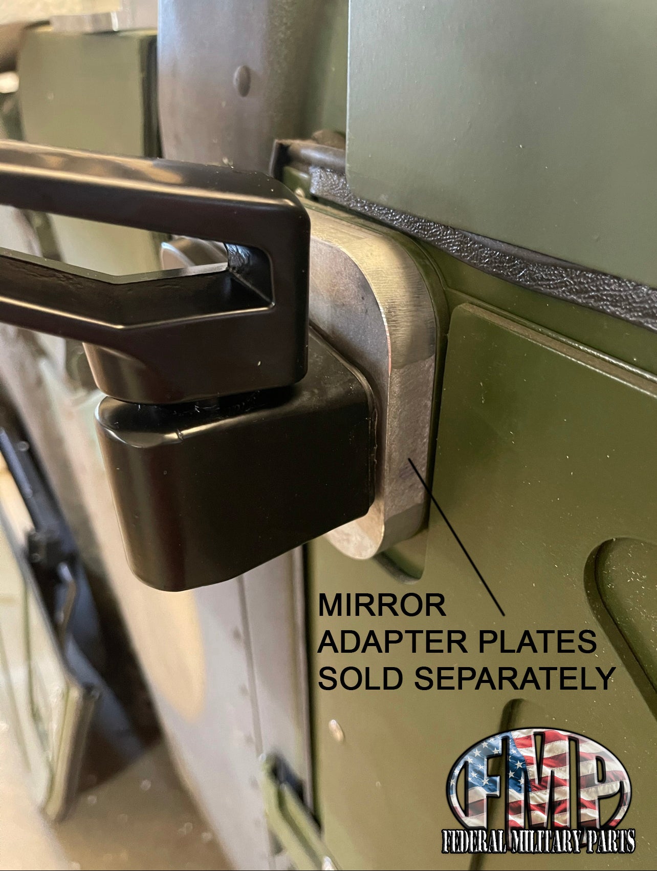 Miroirs Humvee - Ensemble de 2 adaptateurs en option - Militaire M998 H1 HMMWV X-Portes Hummer - Charnière de porte montée