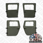 NEW Soft Canvas Doors, Set of 4, Green, Fits Military Humvee HMMWV