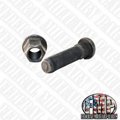 Wheel Assembly Bolt + Flanged Nut 1/2-20x2 1/8  5306-01-417-2467 Wheel Rim Bolt fits Military Humvee M998