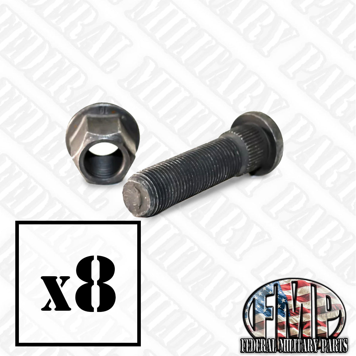 Wheel Assembly Bolt + Flanged Nut 1/2-20x2 1/8  5306-01-417-2467 Wheel Rim Bolt fits Military Humvee M998