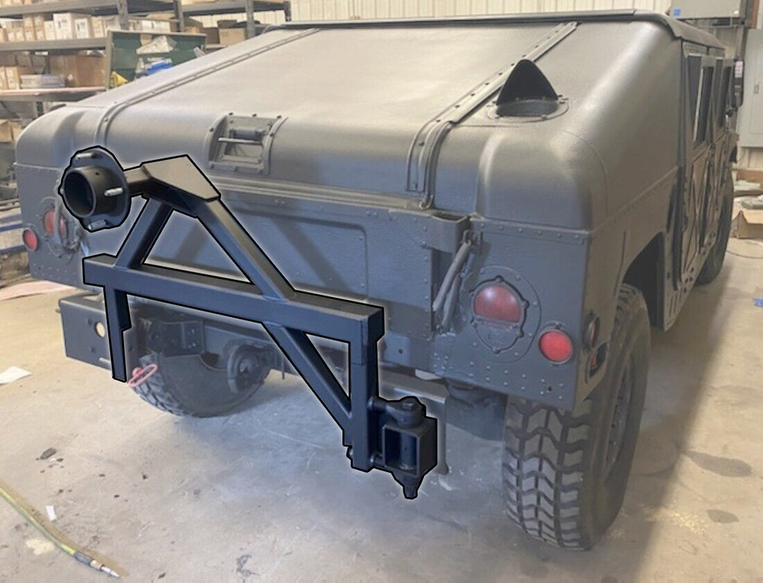 Swing Away Military Humvee Tire Carrier Mounts On Rear Bumper Federal